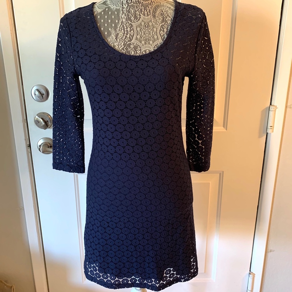 Navy Lace Quicksilver Dress